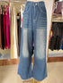 Women High Waist Wide Leg Straight Cut Jeans